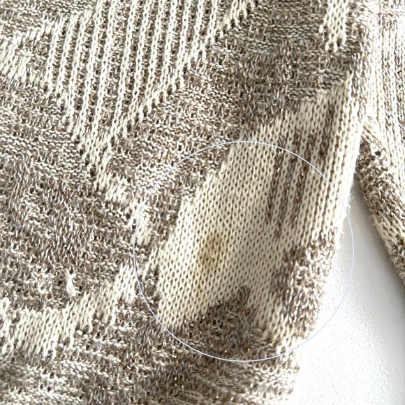 Vintage Impromptu, Sweater / Light Gold Tinsel Inlay / 1980's Style - Picture 3 of 5